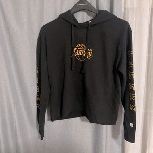 Los Angeles Lakers Cropped Black Hoodie